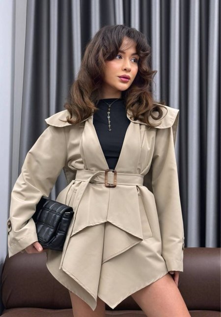 ترنش كوت باللون الاخضر والاسود